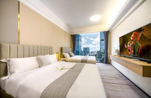 Futian Hotel | 榆漫居高空城景酒店-深圳福田会展中心皇岗口岸下沙地铁站KKone店