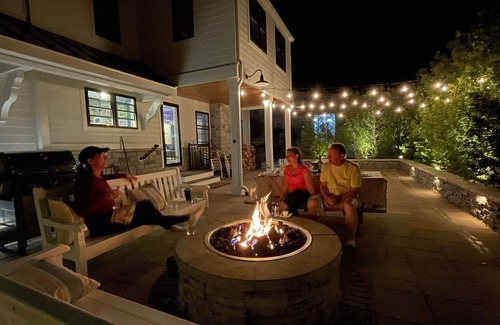 Michigan City House | 100 steps to Lake Michigan beach, private paved courtyard, gas fire pit.