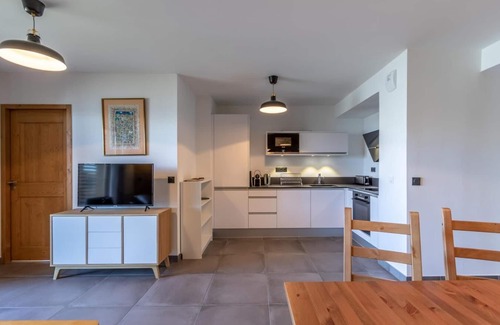 Arc-1800 Apartment | 100m from ski slopes, floor -1, view valley, fitness, sauna, hammam, terrace, parking, ski locker