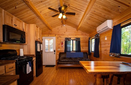 Logan Cabin | 118) Teal Log Cabin. Close to Hocking Hills State Park and more!