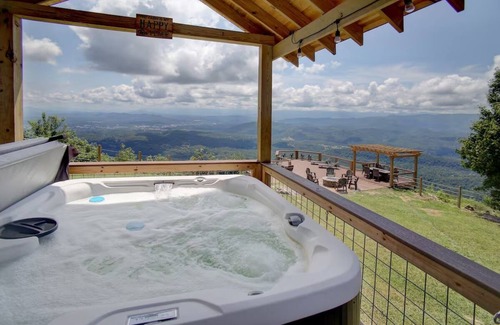 Sevierville Cabin | 180° Smoky Views Hot Tub Game & Movie Room