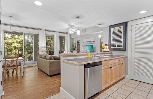 Baytowne Wharf Condo | 1BR Condo at Baytowne! Steps to Wharf, Tropical Pool & Hot Tub, Balcony View.