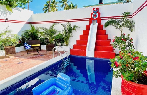 Barra de Navidad House | 2 bed, 2 bath house w/private pool, pyramid waterfall, short walk to beach.