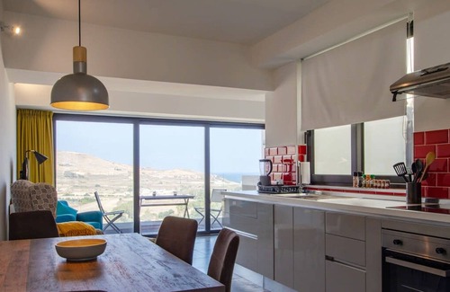 Marsalforn Apartment | 2 Bed Apartment w Distant Sea and Country Views