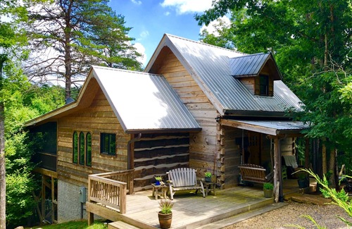 Mentone Cabin | 2BR/2Bath1800's Original Secluded Romantic River Mountain Cabin Therapy Hottub