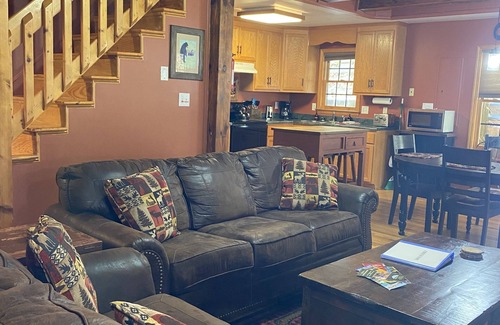 Maggie Valley Cabin | 3/2 Log Cabin with year round rushing creek. Hot tub, wifi, A/C, arcade game.