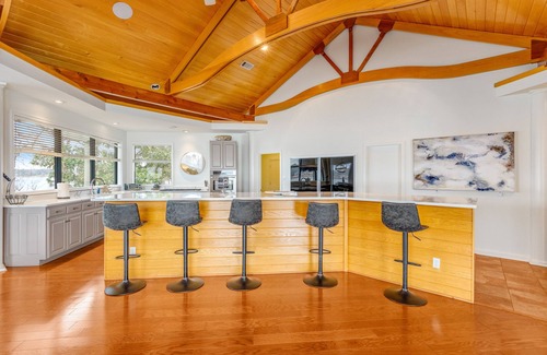 Mid America House | 3-home lakefront retreat with outdoor pool, fireplaces, grills, patios, & views