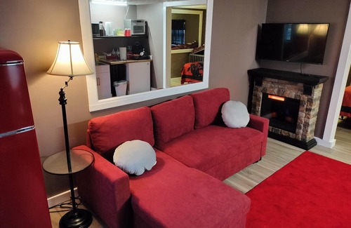 Lancaster Apartment | 50 Shades of Scarlet and Gray!