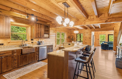 Black Mountain Cabin | 5BR Cabin w/Hot Tub, Mountain Views, & Game Room