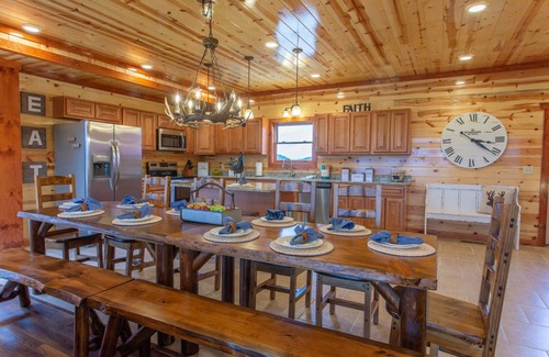 Gatlinburg - Pigeon Forge Cabin | A Heavenly View ~ 6 BR Indoor Pool Cabin ~ Sleeps 28 ~ Incredible Views!