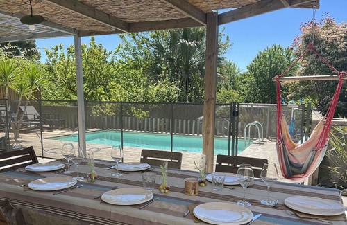 Aubais Villa | Air-conditioned villa between sea and Cévennes with swimming pool, 1200m2 of land 5 beds
