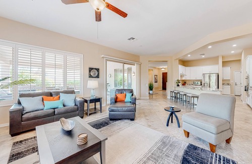 Corte Bella House | Amazing home with fitness room, tennis court, hot tub, pool, kitchen, & patio
