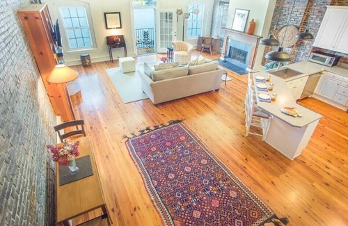 Historic District - North Condo | Amazing Loft with Parking and Deck above River Street by Lucky Savannah