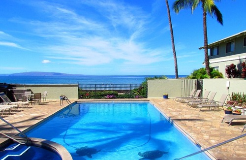 Kihei Condo | Amazing Ocean & Mtn Views. Walk to beaches, dining & shopping. WIFI. Parking.