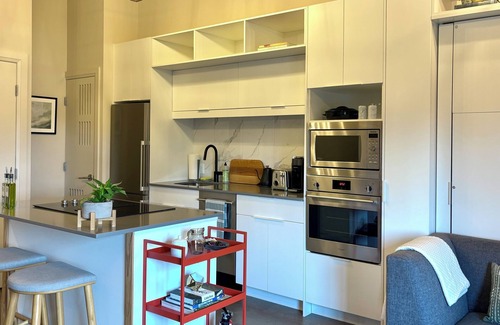Stratford Apartment | An apartment with full kitchen at the historic Bradshaw Lofts, Stratford