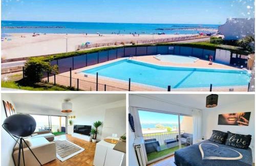 Palavas-les-Flots Apartment | Appartement 1ere ligne piscine terrasse au bord de la plage front de mer avec 6 vélos