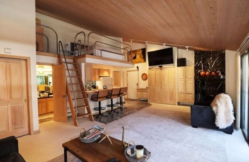 Aspen Condo | Aspen Downtown with Patio, Fireplace, Parking, W/D