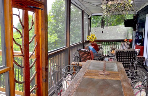 Young Harris Cabin | Awesome Mountain Views in Hiawassee, Georgia. One Family Dog
