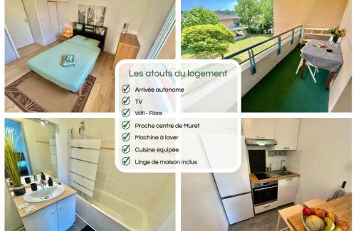 Muret Apartment | " Balcon Nature " Terrasse - TV - Fibre