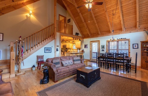 Sugar Grove Cabin | Bear Creek - Beautiful home with gas fireplace, custom wood burning firepit, shuffleboard, and more!