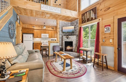 Chalet Village North Cabin | Bearly Hidden: Peaceful Creekside Escape with Hot Tub