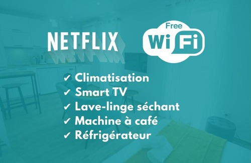 Beziers City Centre Apartment | Beau Studio Climatisé 'Alma 3' - Wifi Fibre - Netflix