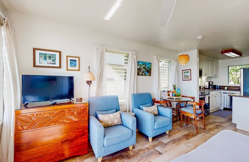 Wailua House Lots Condo | Beautiful oceanfront studio on the beach with outdoor pool & full kitchen