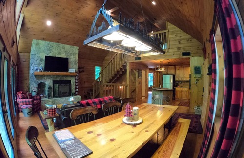 Bryson City Cabin | Beautiful secluded cabin on 40 private acres with stream for tubbing or fishing.