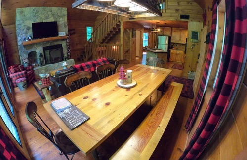 Bryson City Cabin | Beautiful secluded cabin on 40 private acres with stream for tubbing or fishing.