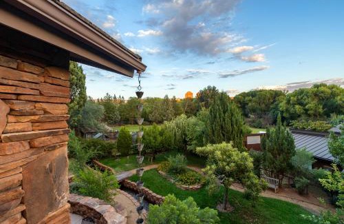 West Sedona Villa | Beautiful Upscale Home with Views of Cathedral Rock, a Stream, Lush Fruit Trees