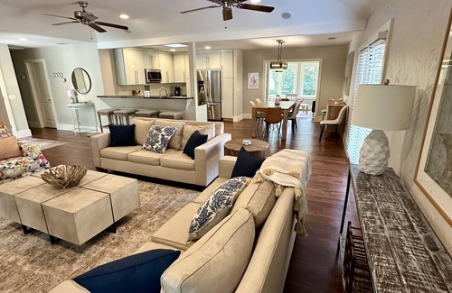 North Forest Beach House | Best location - 3 minute walk to semi-private beach! Heated pool. Dog Friendly.