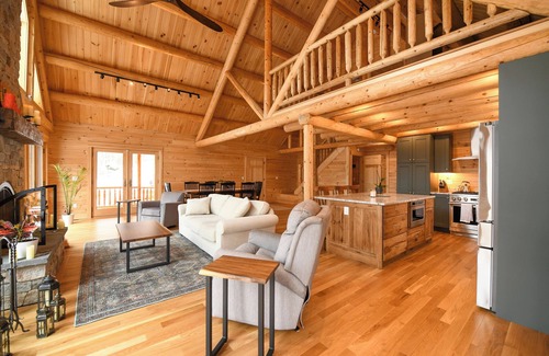 Naples House | *BRAND NEW* Incredible Luxury Log Home Elevated Above Sebago Lake