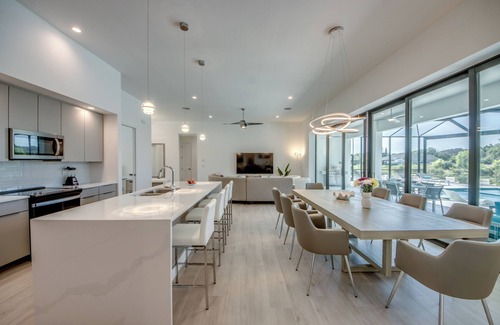 Fort Myers Villa | Brand-new villa for families heated saltwater pool+spa on the canal facing south