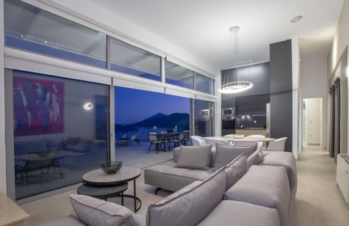 Perigiali Villa | Breathtaking panoramic view in New Villa Theia, close to the beach
