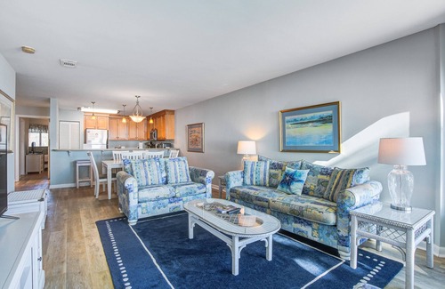 Isle of Palms Villa | Bright and spacious condo with beach & ocean views, pool, basketball & balcony