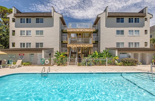 Saint Simons Island Condo | Bring Your Pet to The Beach! Oceanfront Condominium with Pool and Boardwalk to Beach!