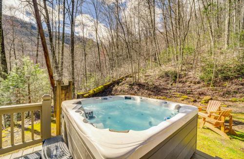 Bryson City House | Bryson City Cabin with Stunning Views and Hot Tub!