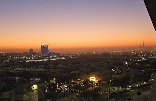 Dubai Apartment | Burj khalifa overlooking night views, city views, sunrise relaxing from balcony