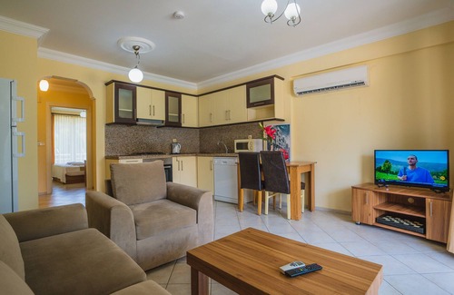 Fethiye City Center Apartment | Calis beach, beachfront, private beach, 24/7 security, 5 big shared pools