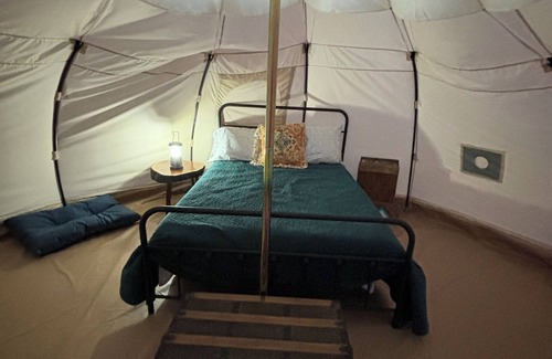 Gillett RV Rental | Camp Sly Fox Bell Tent With A Clear Ceiling. Sleep Under the Stars!