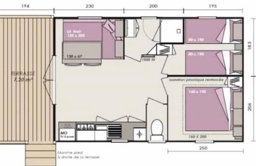 Vauvert House | Campsite Flower Le Mas de Mourgues* - Mobile Home Hibiscus 3 rooms 4 persons