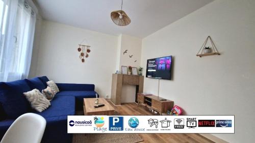 Le Portel Apartment | Caprices des vagues - A 300 m de la plage et à 4 kilomètres de Nausicaa, Place de parking privée, Eau douce, Netflix, Primes Vidéo, Wifi haut débit