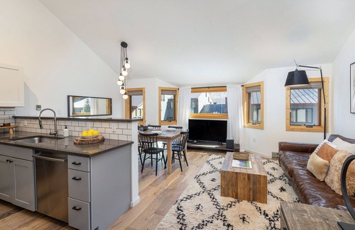 Telluride Condo | Chalet chic! Short walk to ski, river, hot tub & parking