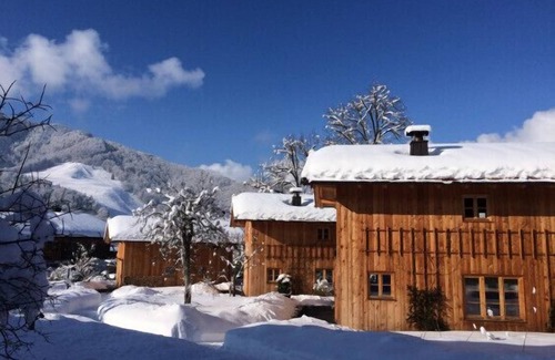 Unterwoessen Ski Chalet | Chalet Hollerhäusl, whole house, 50 sqm for 2-4 persons, living area with kitchenette and gallery