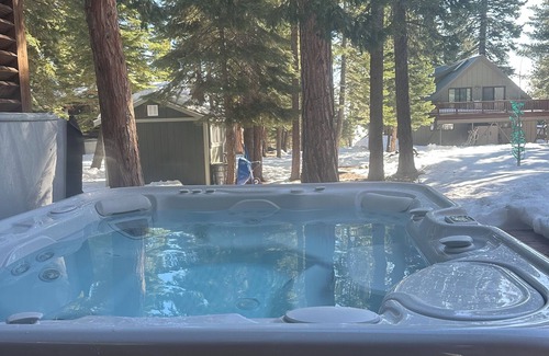 Carnelian Bay Ski Chalet | Chalet style cabin with expansive great room, awesome decks, hot tub & lake view