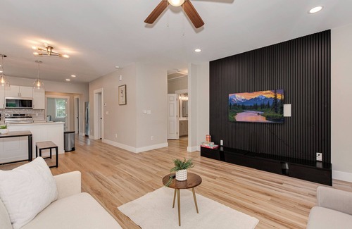Charlotte House | Charlotte 5 Bedroom Home with Hot Tub, Patio and Games! Near Uptown & Airport!