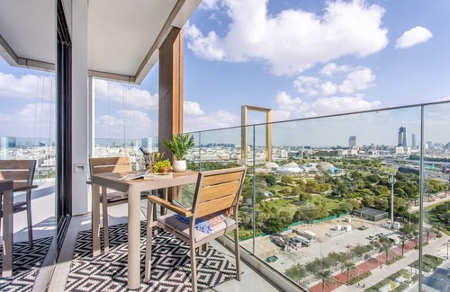Bur Dubai Apartment | Charming 2BR w/Dubai Frame Views & Close to Metro