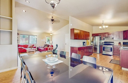 Bijou Park Acres House | Charming Cabin Home with Fireplace, W/D, Enclosed Backyard