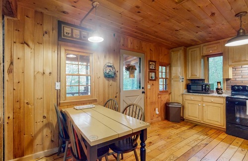 Raccoon Ridge Cabin | Charming, dog-friendly cabin with a private hot tub, outdoor fireplace, & yard