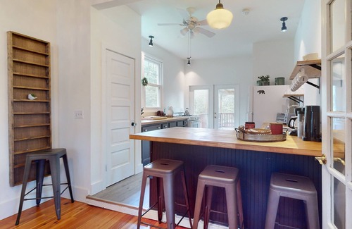 West Side Historic District House | Charming home a short walk from downtown w/2 fireplaces, porch, yard, firepit